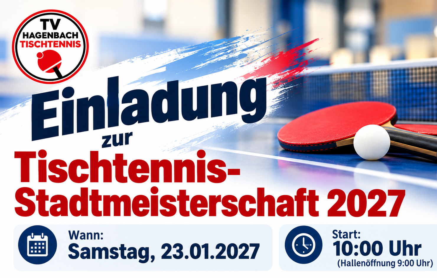 Du betrachtest gerade Einladung zur Tischtennis-Stadtmeisterschaft 2027